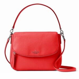 Kate Spade Red Coral Medium Jackson Flap Shoulder Bag NWT